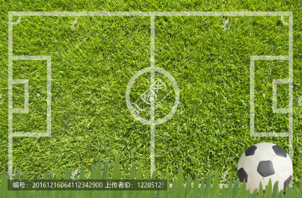 足球場(chǎng)上的草泥足球；白色背景