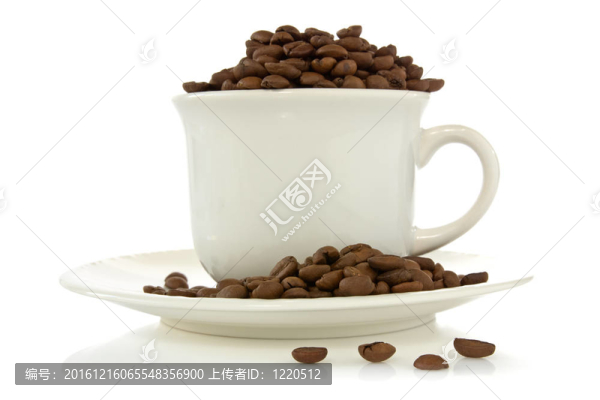 裝滿咖啡豆的杯子