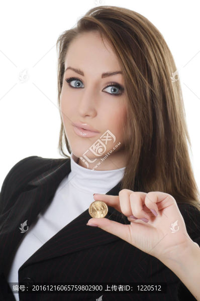 有硬幣的商業(yè)婦女
