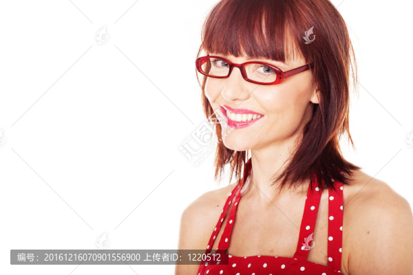戴眼鏡的女性肖像