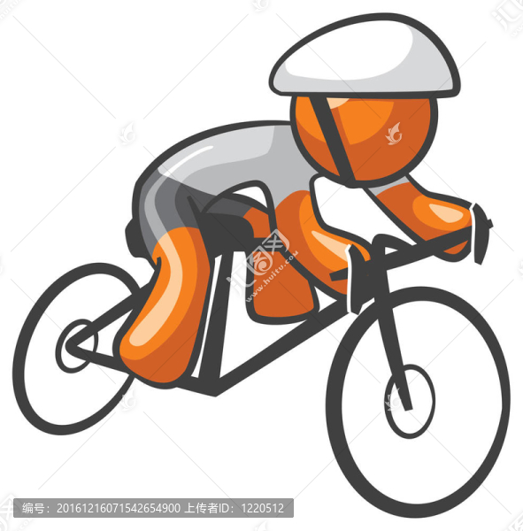 橙色男子騎車運動員