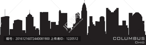 俄亥俄；天際線；哥倫布。詳細(xì)的輪廓
