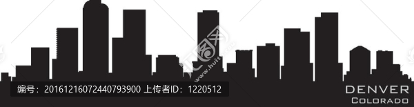 丹佛；科羅拉多的天際線。詳細的輪廓