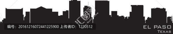 埃爾帕索；德克薩斯的天際線。詳細(xì)的輪廓