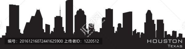 德克薩斯；天際線；休斯敦。詳細的輪廓