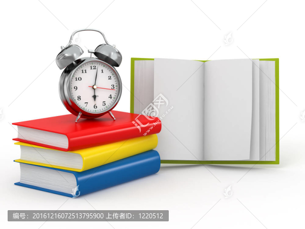 上學(xué)時(shí)間。書(shū)籍鬧鐘