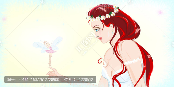 小女孩抱著精靈跳舞