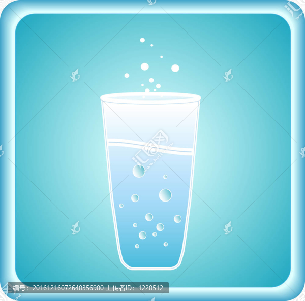 圖標(biāo)與玻璃和水