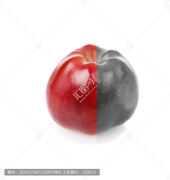 紅脫色半新鮮的蘋果