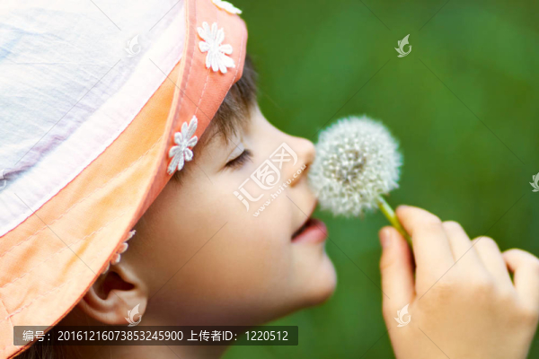 女孩有一個(gè)蒲公英