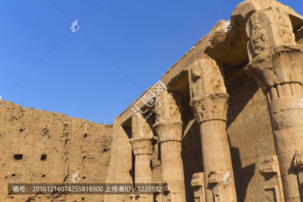 柱子的詳細(xì)視圖（Edfu；埃及）
