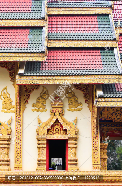 泰國(guó)寺廟古金雕刻窗