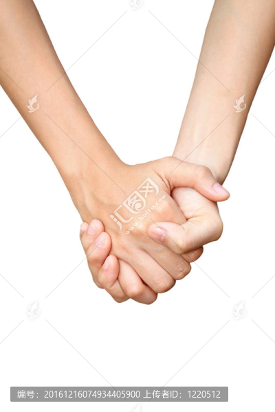 白底孤立的手