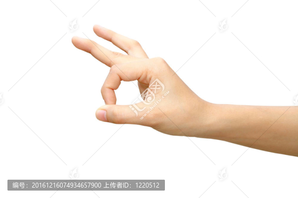 白底孤立的手