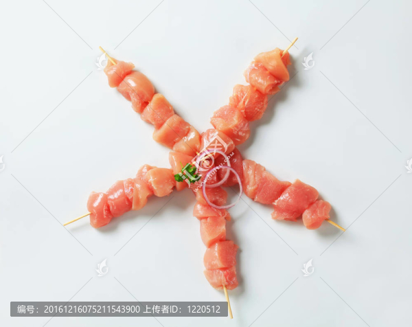 新鮮的雞肉串