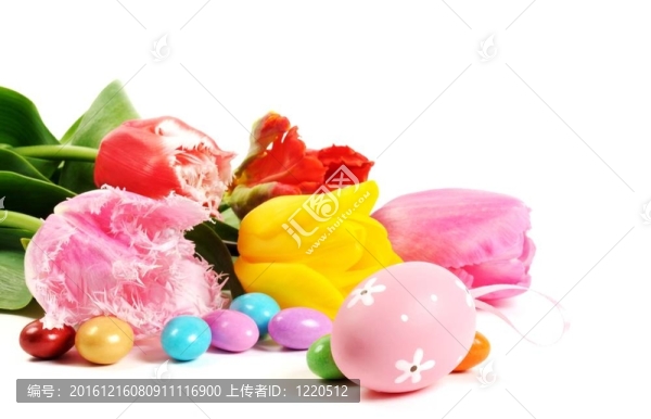 復(fù)活節(jié)彩蛋和鮮花