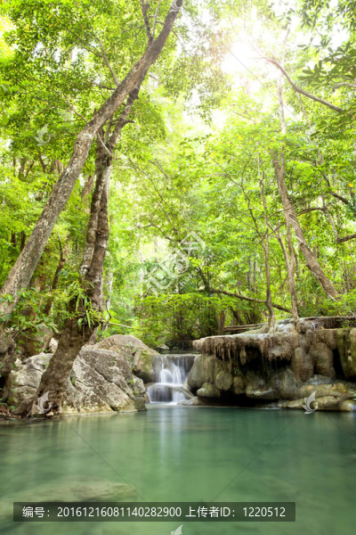 Erawan,Waterfall；Kanchanabur深林瀑布
