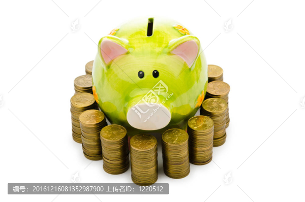 小豬銀行和白色硬幣