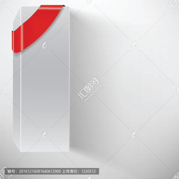 帶紅絲帶的抽象白盒