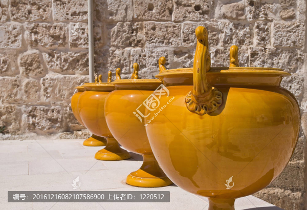 陶瓷博物館。Episcopio,Castle。格羅塔列。普利亞。意大利.