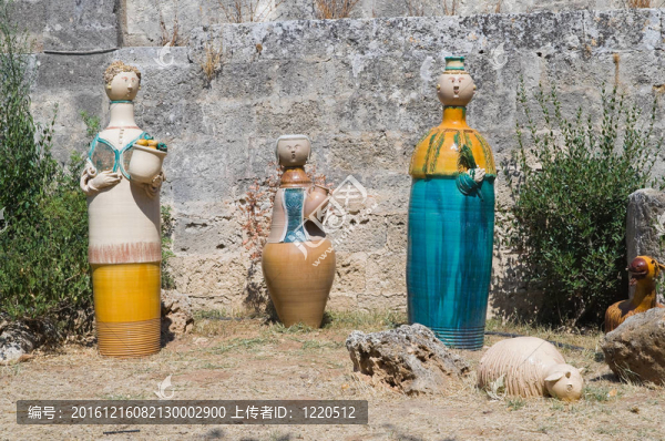 陶瓷博物館。Episcopio,Castle。格羅塔列。普利亞。意大利.