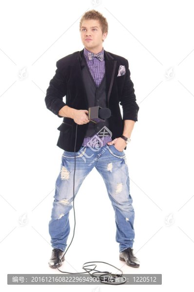 記者在白