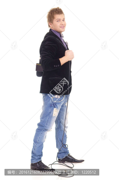 記者在白