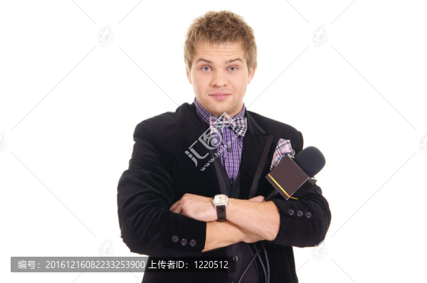 可愛的記者的肖像