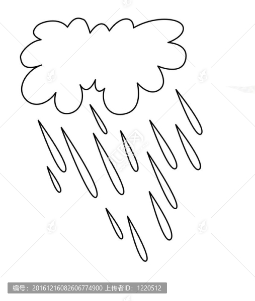 白色背景上的雨剪影