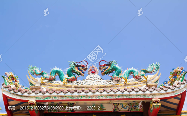 在中國寺廟的龍