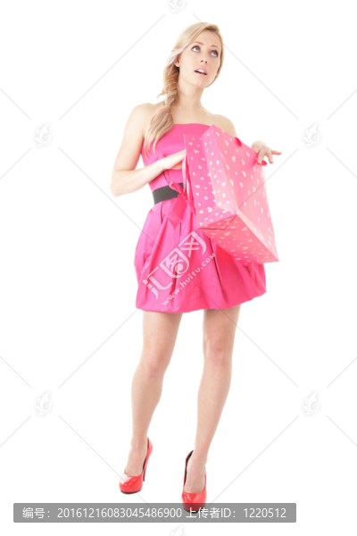 金發(fā)女人購物