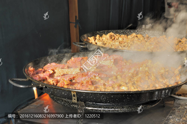 肉煮在中世紀(jì)的市場；埃斯林根