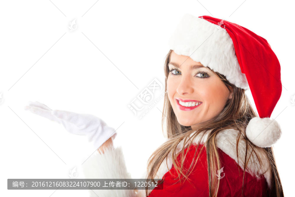 拿著東西的女圣誕老人
