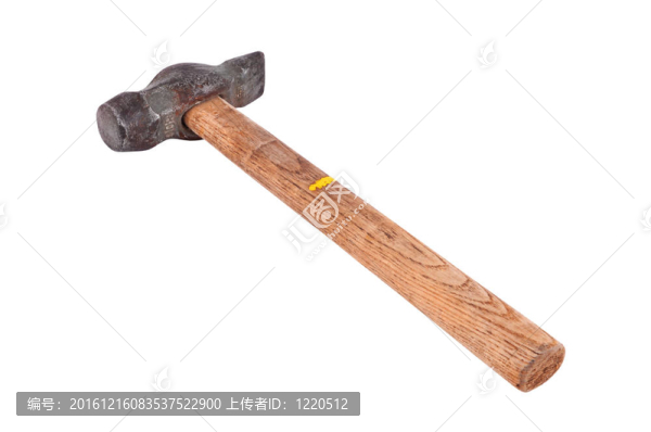 舊生銹的大錘子；白色背景上孤立