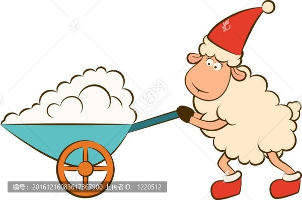 卡通搞笑Santa,Claus,sheep。