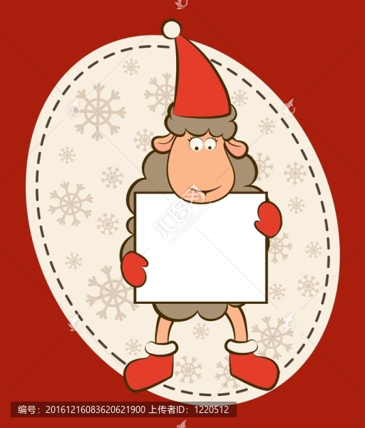 卡通搞笑Santa,Claus,sheep。