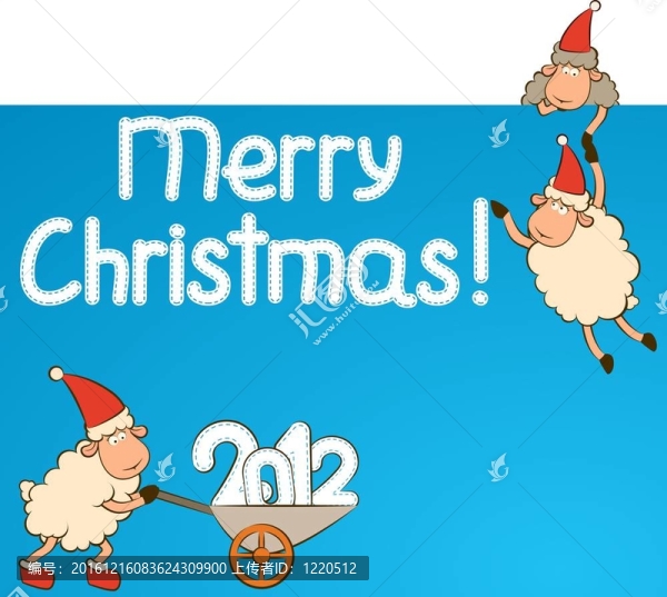 卡通搞笑Santa,Claus,sheep。