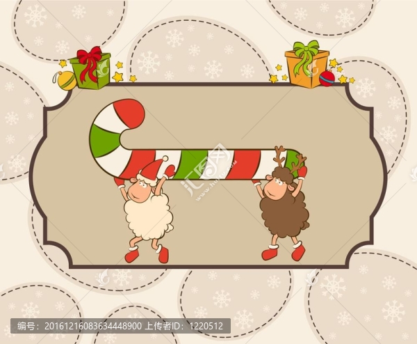 卡通搞笑Santa,Claus,sheep。