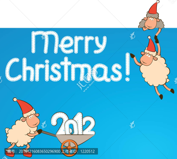 卡通搞笑Santa,Claus,sheep。