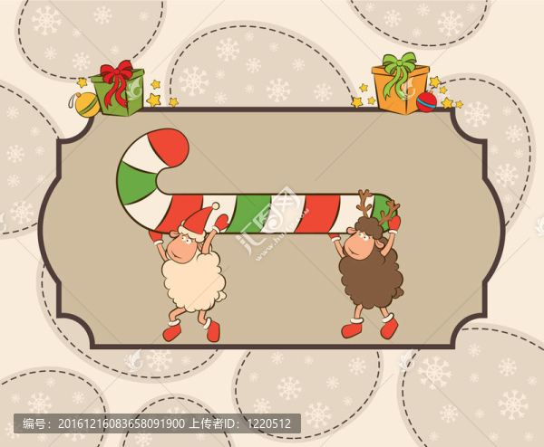 卡通搞笑Santa,Claus,sheep。