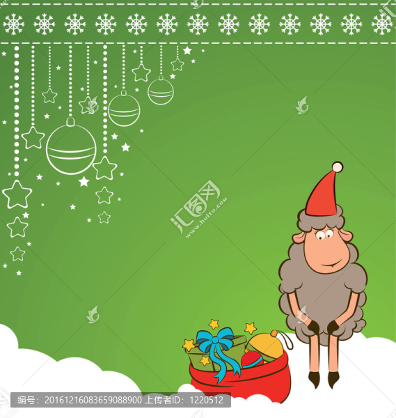 卡通搞笑Santa,Claus,sheep。