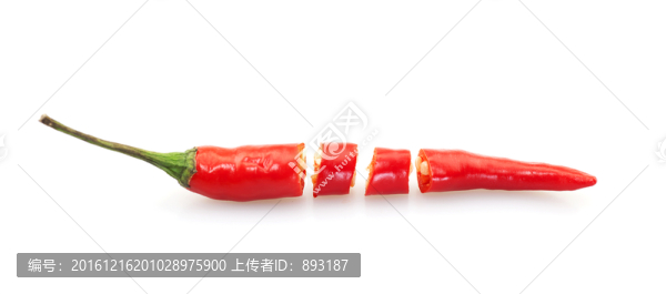 切斷的紅辣椒