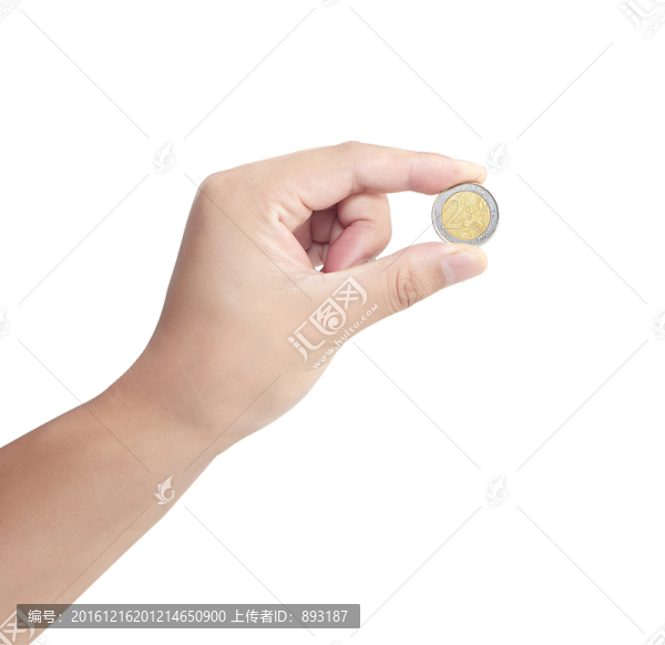 拿著歐元的手