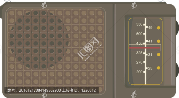 黑色塑料外殼中的舊收音機(jī)圖