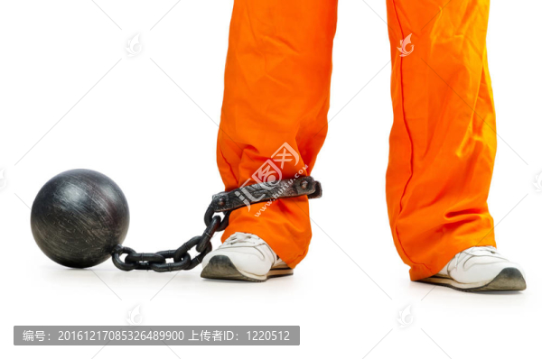 犯人戴著手銬的白色
