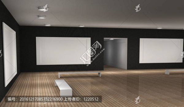 一個(gè)空蕩蕩的博物館房間
