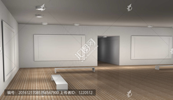 一個(gè)空蕩蕩的博物館房間