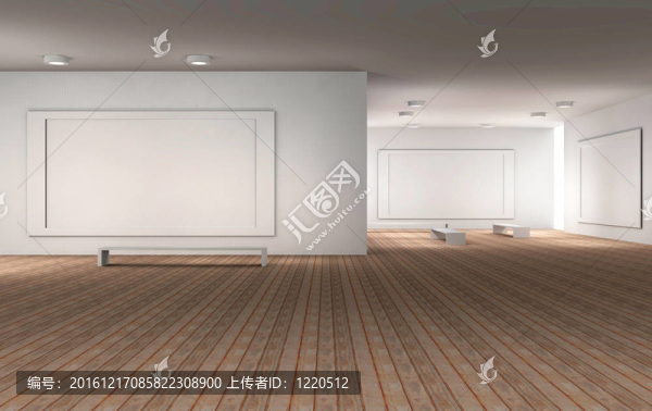 一個(gè)空蕩蕩的博物館房間