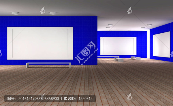 博物館房間的3D插圖