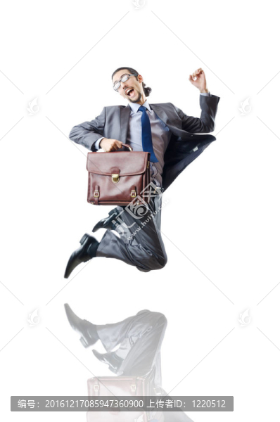 商人跳上白色